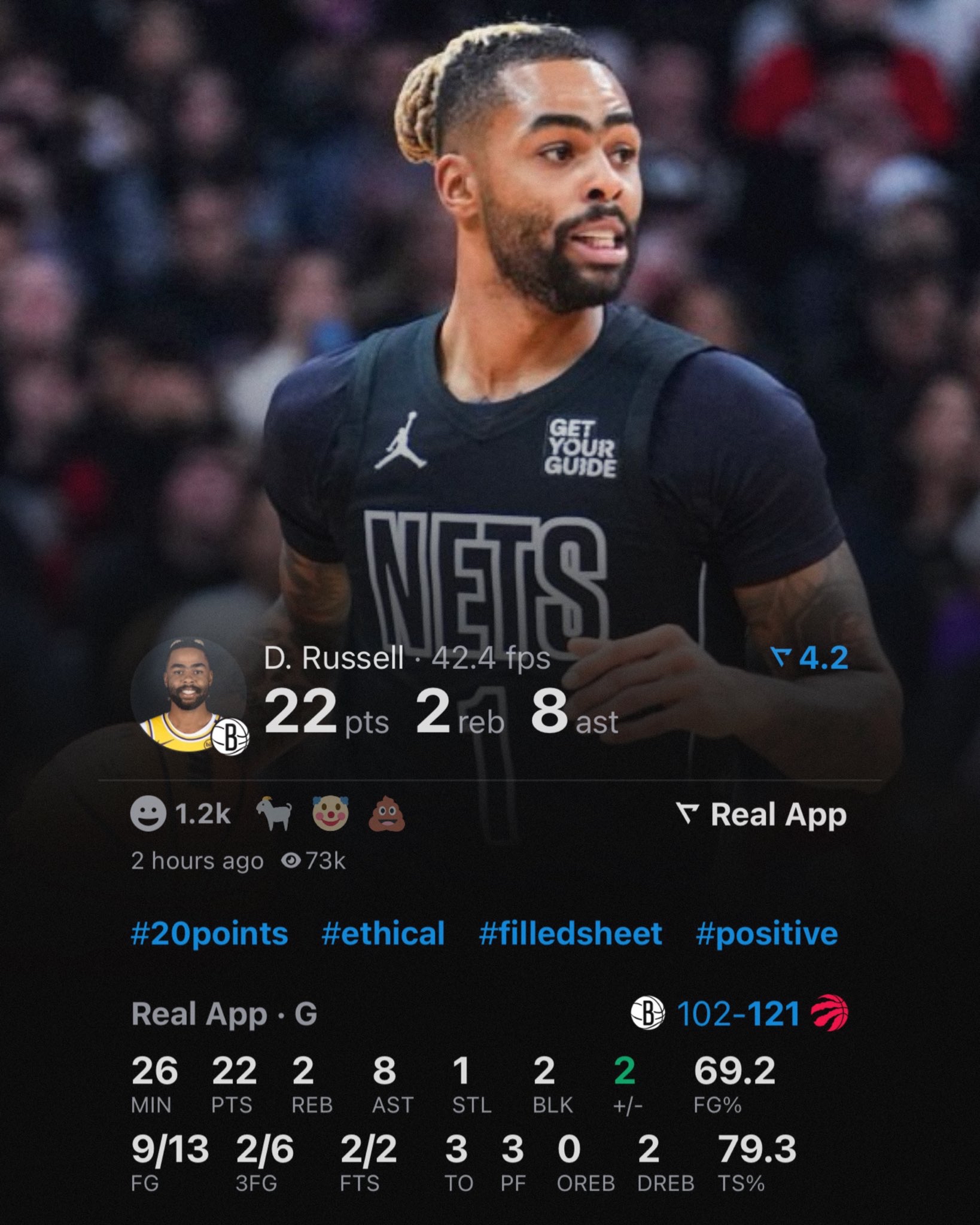 篮网压哨逆转老鹰，拉塞尔全场分成全队最高的简单介绍